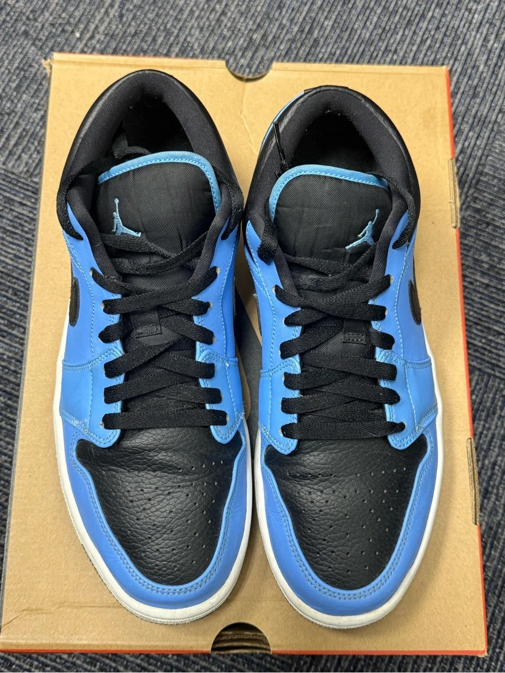 Jordan 1 Low University Blue Black Sneakers - Light Blue/Black
